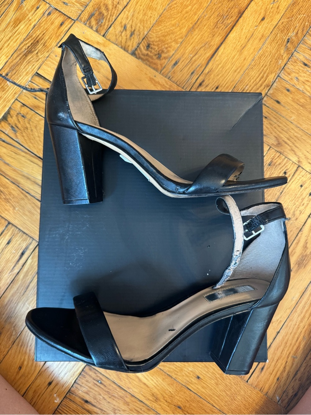 INC International Concepts Black Block Heel Open-Toe Sandals - Picture 2 of 11